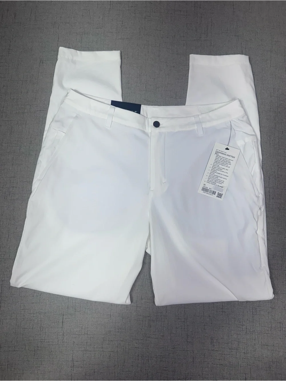 Mens Lululemon Commission Golf Pant 32” Length White Size 34 NWT